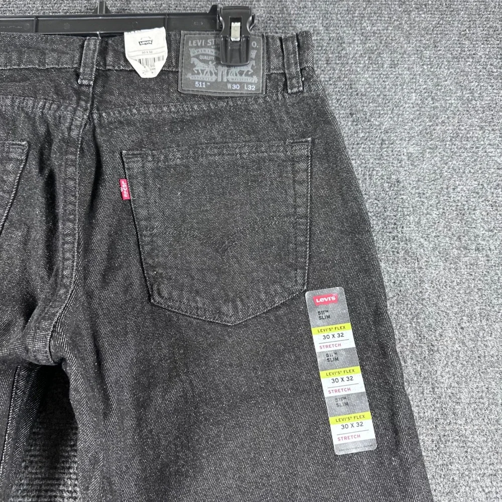Levi's 511 Slim Fit Jeans Mens 30x32 Gray Charcoal Denim Waterless NWT